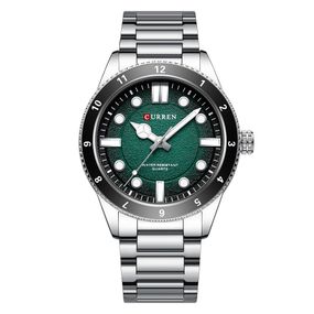 Чоловічий годинник Curren 8450 Silver-Green