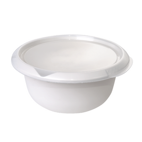 Миска з кришкою 2,75л пластик біла троянда/прозорий Алеана