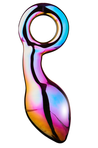 Анальний плаг із боросилікатного скла GLAMOUR GLASS CHUNKY RING PLUG Sex Aura | Зображення 1