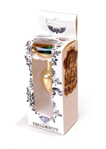 Анальная пробка - Jewellery Gold Plug Green sexstyle | Зображення 7