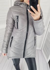 Елегантна жіноча парка, арт. 300, сірий