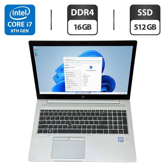 Ультрабук Б-класс HP EliteBook 850 G5 / 15.6" (1920x1080) IPS / Intel Core i7-8550U (4 (8) ядра по 1.8 - 4.0 GHz) / 16 GB DDR4 / 512 GB SSD / Intel UHD Graphics 620 / WebCam / Windows 11 Pro б/у