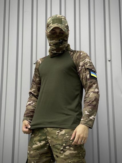 Лонгслів чоловічий "Forest" хакі-мультикам