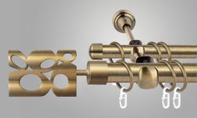 Карниз для штор дворядний металевий 25 мм, Бисетте (комплект) 320 див. (стик труб)