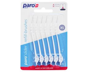 Змінні міжзубні щітки paro® slider refill-brushes XS, (Ø стрижня 0.4 мм, Ø щітки 1.9 мм), 6 шт.
