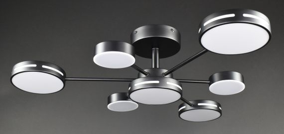 Люстра світлодіодна стельова LED світильник для квартири на стелю лед 27937 Чорний 19х80х80 см.