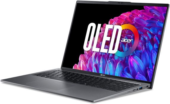 Ноутбук Acer Swift Go 16 SFG16-72 16' 3.2K OLED, Intel U5-125H, 16GB, F512GB, UMA, Lin, сірий (NX.KY9EU.001) | Зображення 2