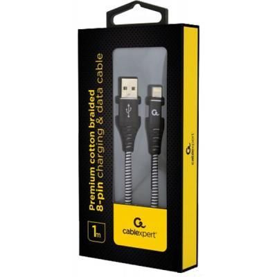 Дата кабель USB 2.0 AM to Lightning 1.0m Cablexpert (CC-USB2B-AMLM-1M-BW) | Зображення 1