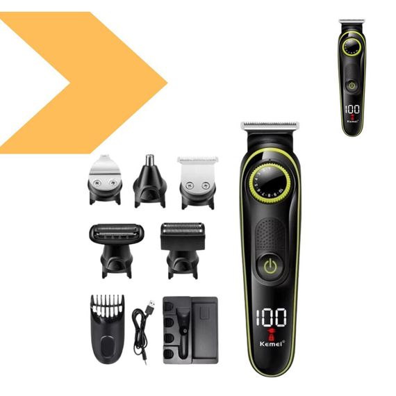 Машинка для стрижки волос стайлер Kemei Km 696, чорний (42988-Km 696_570)