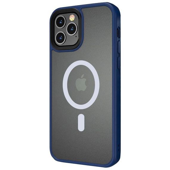 TPU+PC чехол Metal Buttons with MagSafe для Apple iPhone 12 Pro Max (6.7") Синий | Зображення 1
