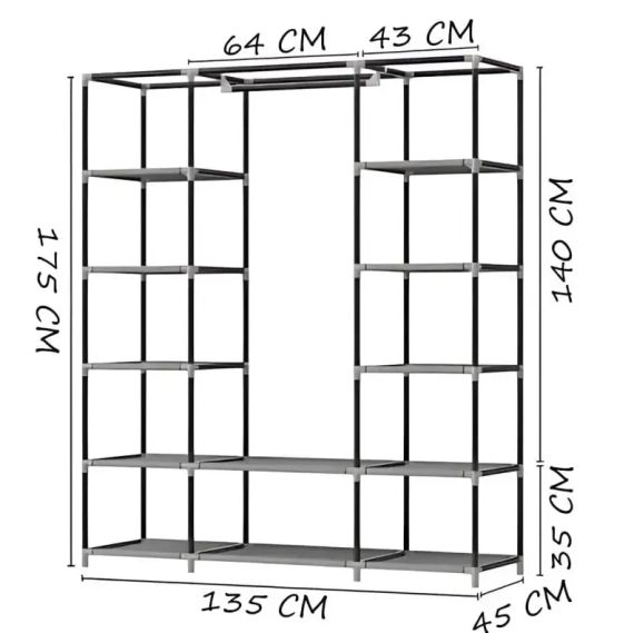 Тканевой шкаф HCX Storage Wardrobe 88130 | Зображення 1