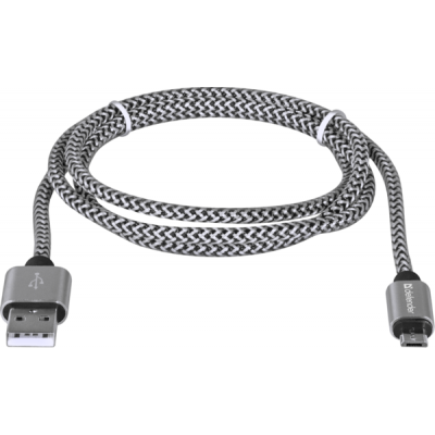 Дата кабель USB 2.0 AM to Micro 5P 1.0m USB08-03T PRO white Defender (87803) | Зображення 1