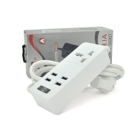 Сетевой фильтр ТВ-Т06.1 розетка + 4 USB,2м,сечение 3х0.75мм,2500W,White,Box