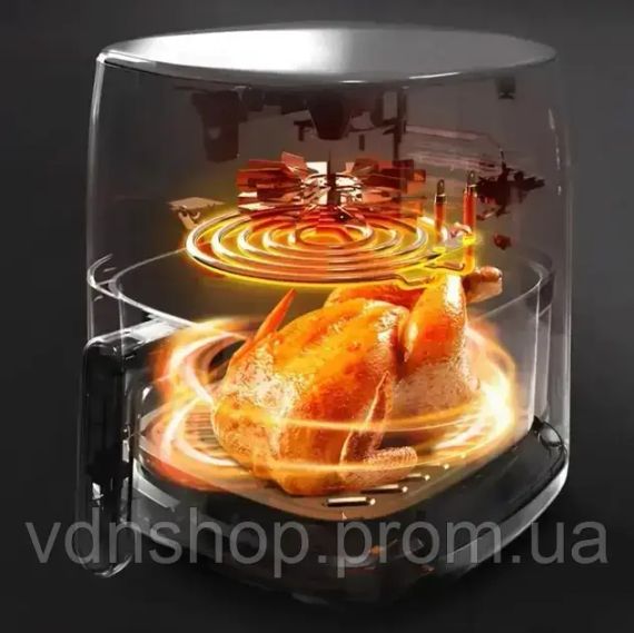 Аерофритюрниця Sokany SK 10052 1700W Аерогриль безмасляна мультипіч для приготування без олії 7 л з сенсорним керуванням | Зображення 2