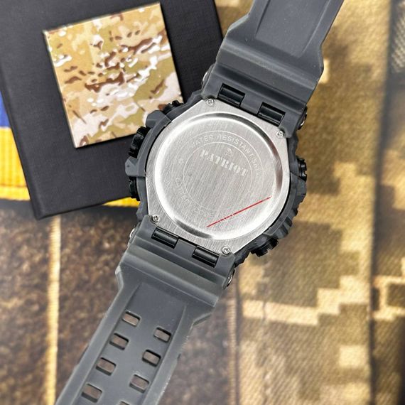 Годинник наручний Patriot 002CMGYUASI Тризуб срібло Сірий камуфляж + Коробка. | Зображення 4