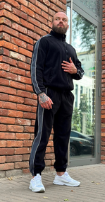 Костюм Зима плюш лампас чёрный S M