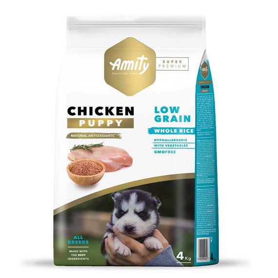 Корм Amity Super Premium Puppy сухой с курицей для щенят всех пород 4 кг