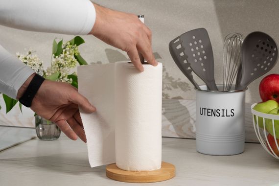 ARDESTO Тримач для паперових рушників Midori 15х34см, метал, бамбук, білий (AR0913WB) | Зображення 2