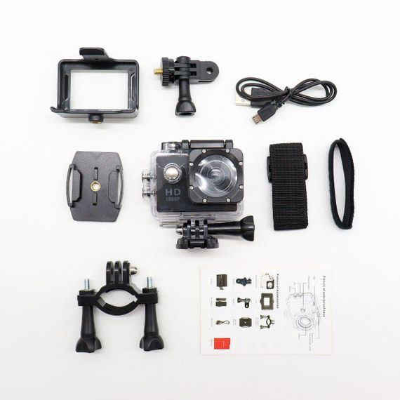 Водонепроникна спортивна екшн камера FULL HD 1080p, A7, ACTION CAMERA / Екшн камера на шолом з набором кріплень та боксом | Зображення 9