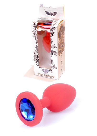 Анальна пробка Jawellery Red Silikon PLUG SmallBlue Diamond