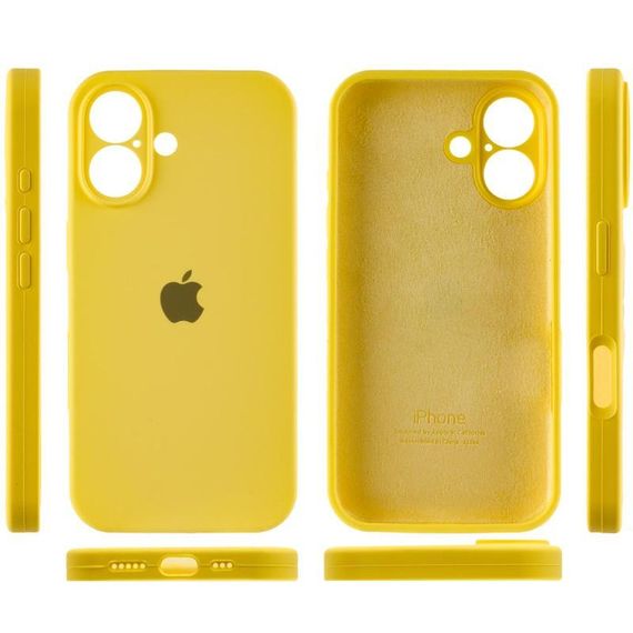 Чохол Silicone Case Full Camera Protective (AA) для Apple iPhone 16 (6.1") Жовтий / Yellow | Зображення 3