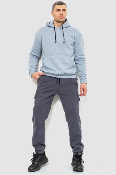 Спорт штани чоловічі карго на флісі, колір темно-сірий, 241R0651 | Зображення 1