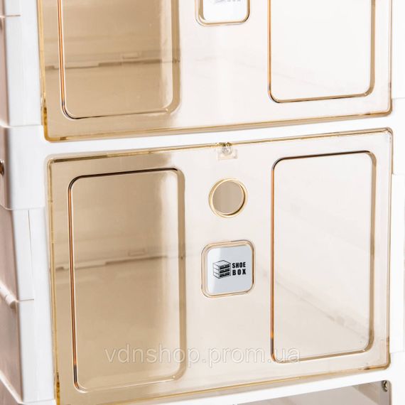 Шафа для взуття портативна пластикова 33 х 26х 100 см на 6полиць Біла HPS658 | Зображення 5