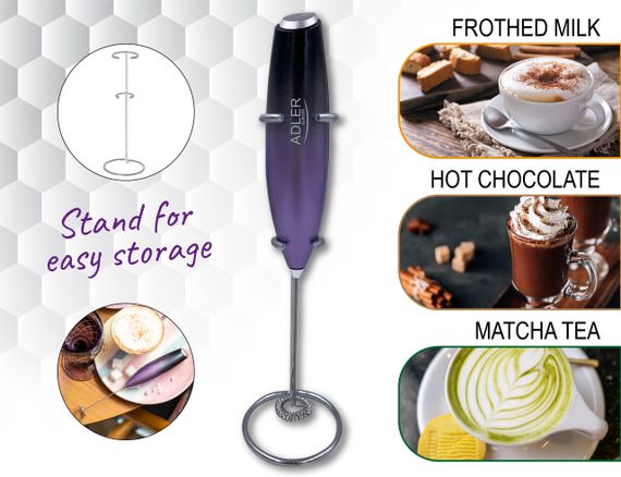 Капучинатор Adler AD 4499 з підставкою ручний спінювач молока для кави лате какао | Зображення 8