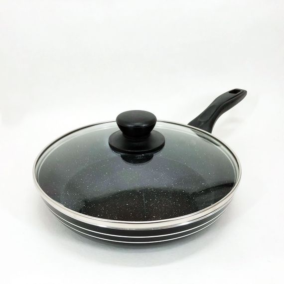 Сковорода UNIQUE UN-5163 22см з кришкою антипригарним покриттям, Глибока сковорода для кухні