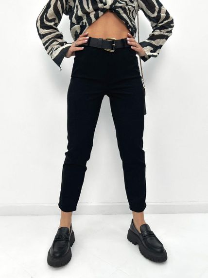 Женские вельветовые укороченные узкие брюки GF01709 цвет черный, размер 48 | Зображення 2