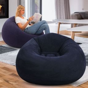 Надувное кресло-пуф Inflatable Sofa / Надувное кресло-мешок 110×110×85 см Темно-синий