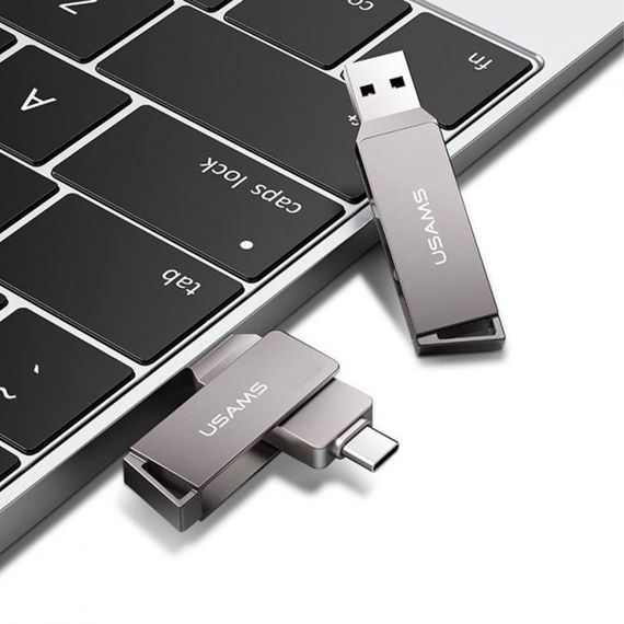Флеш накопитель USAMS US-ZB201 Type-C+ USB3.0 Rotatable High Speed Flash Drive 128 Gb | Зображення 2