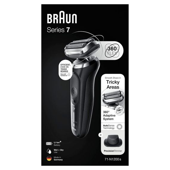 Електробритва Braun Series 7 для чоловіків водонепроникна, бездротова, для сухого та вологого гоління з плаваючою голівкою 360° | Зображення 1