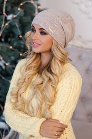 Шапка «Славяночка» светлый кофе