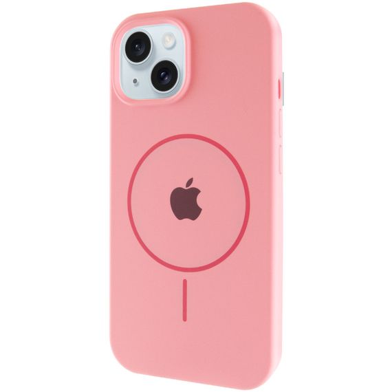 Чехол Silicone Case Full Protective (AA) with MagSafe для Apple iPhone 15 Plus (6.7") Розовый / Light pink