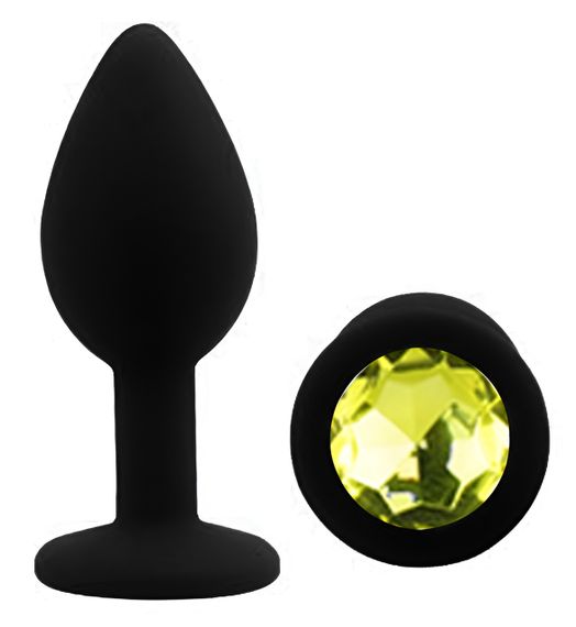 Силіконова анальна пробка EGZO - Silicone Black Round Plug Lime, size S Sex Aura | Зображення 1
