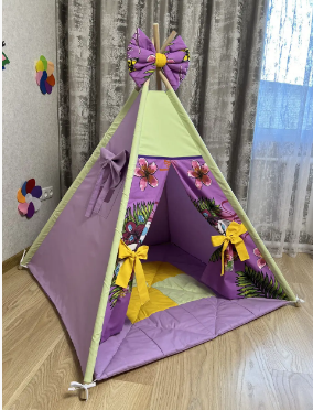 Детский домик Вигвам- Маленькие Пони (Little Pony)  + коврик стеганный Размер 150*150