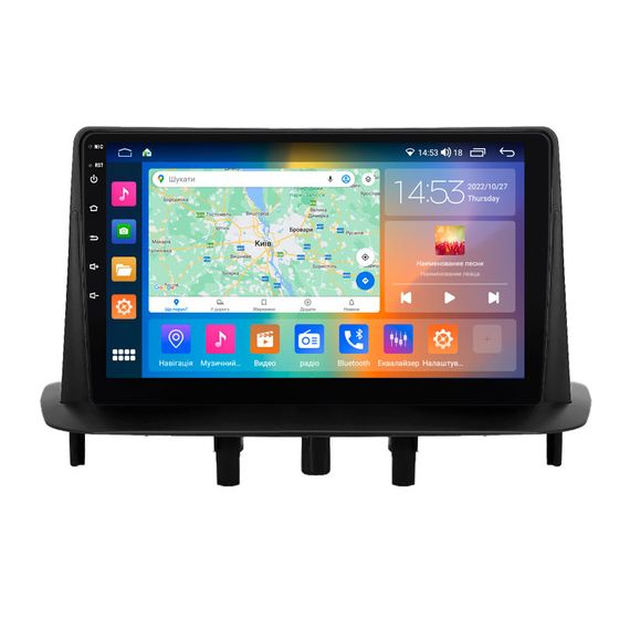 Штатна магнітола 9" Lesko для Renault Megane III Рестайлинг 2 2014-2016 4/64Gb CarPlay 4G Wi-Fi GPS Prime