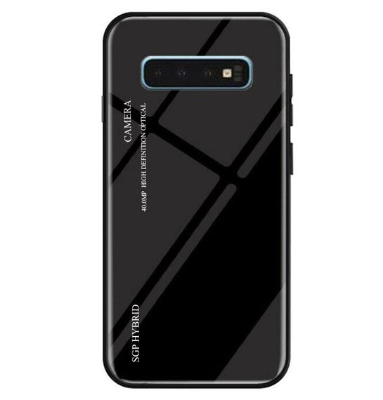 Чехол бампер Primo Gradient Glass для Samsung Galaxy S10 Plus (SM-G975) - Black | Зображення 1