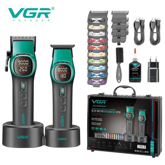 Акумуляторная машинка для стрижки VGR V-885 S2 GREEN, Надежная машинка для стрижки ZW-13 | Зображення 8