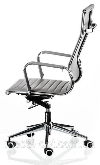 Крісло Solano artlеath сіре, репліка крісла Eames Style HB Ribbed Office Chair EA 119 | Зображення 2