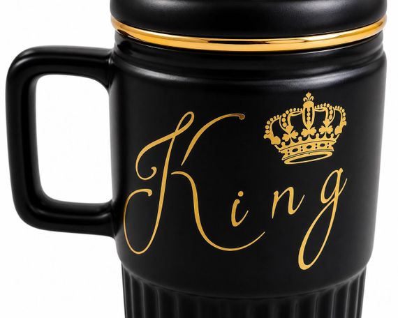 Парні чашки порцелянові King & Queen 450 мл з кришкою | Зображення 2