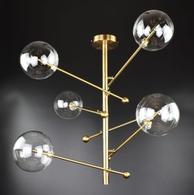 Люстра стельова на 6 лампочок 26732 Латунь 63-83х80х80 см.