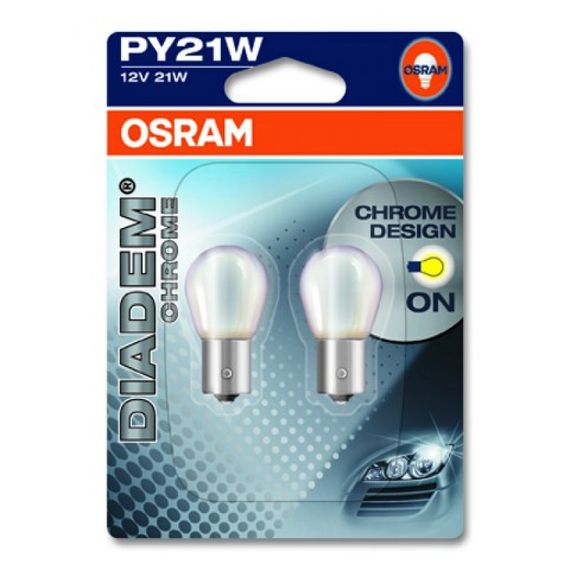 Указательные лампы накаливания OSRAM 7507DC-02B Diadem Chrome PY21W 12V BAU15s 10X2 Blister | Зображення 1
