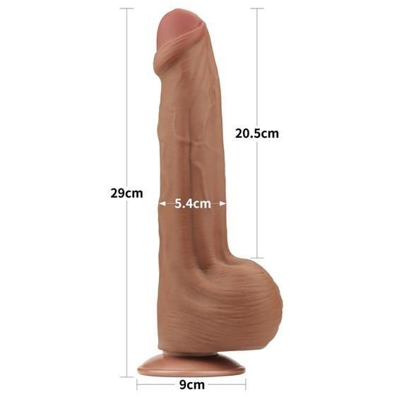 Фалоімітатор - Sliding-Skin Dual Layer Dong 11.5" Brown Sex Aura | Зображення 3