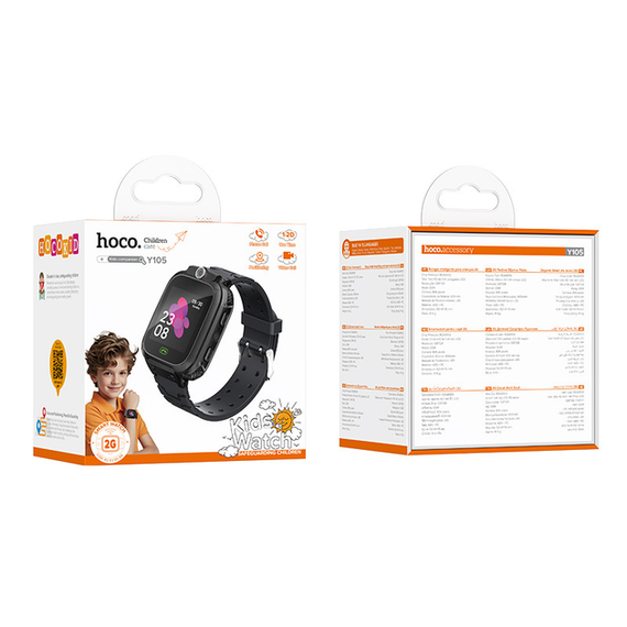 Детские смарт-часы с поддержкой Micro SIM-карты HOCO Y105 400mAh Черный | Зображення 2