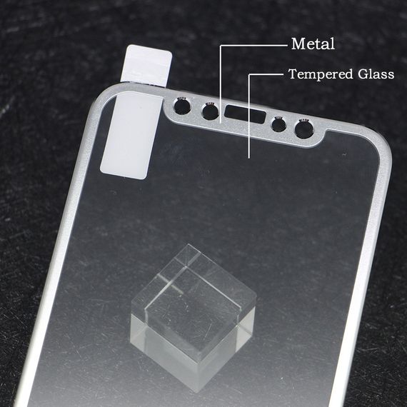 3D Metall захисне скло для iPhone X/XS 5.8" - Silver | Зображення 1