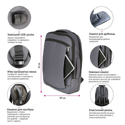 Рюкзак туристический NikiBo Ranger 16л сірий (30011805-07) | Зображення 2