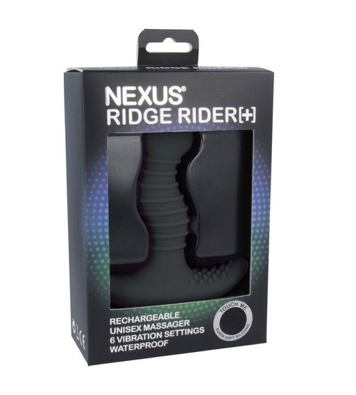 Массажер простаты с вибрацией Nexus Ridge Rider Plus Black, макс диаметр 3,7см, перезаряжаемый | Зображення 1