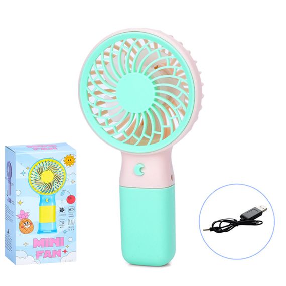 Портативний ручний вентилятор MK 5609(Turquoise) з підставкою, 15,5 см, USB | Зображення 1